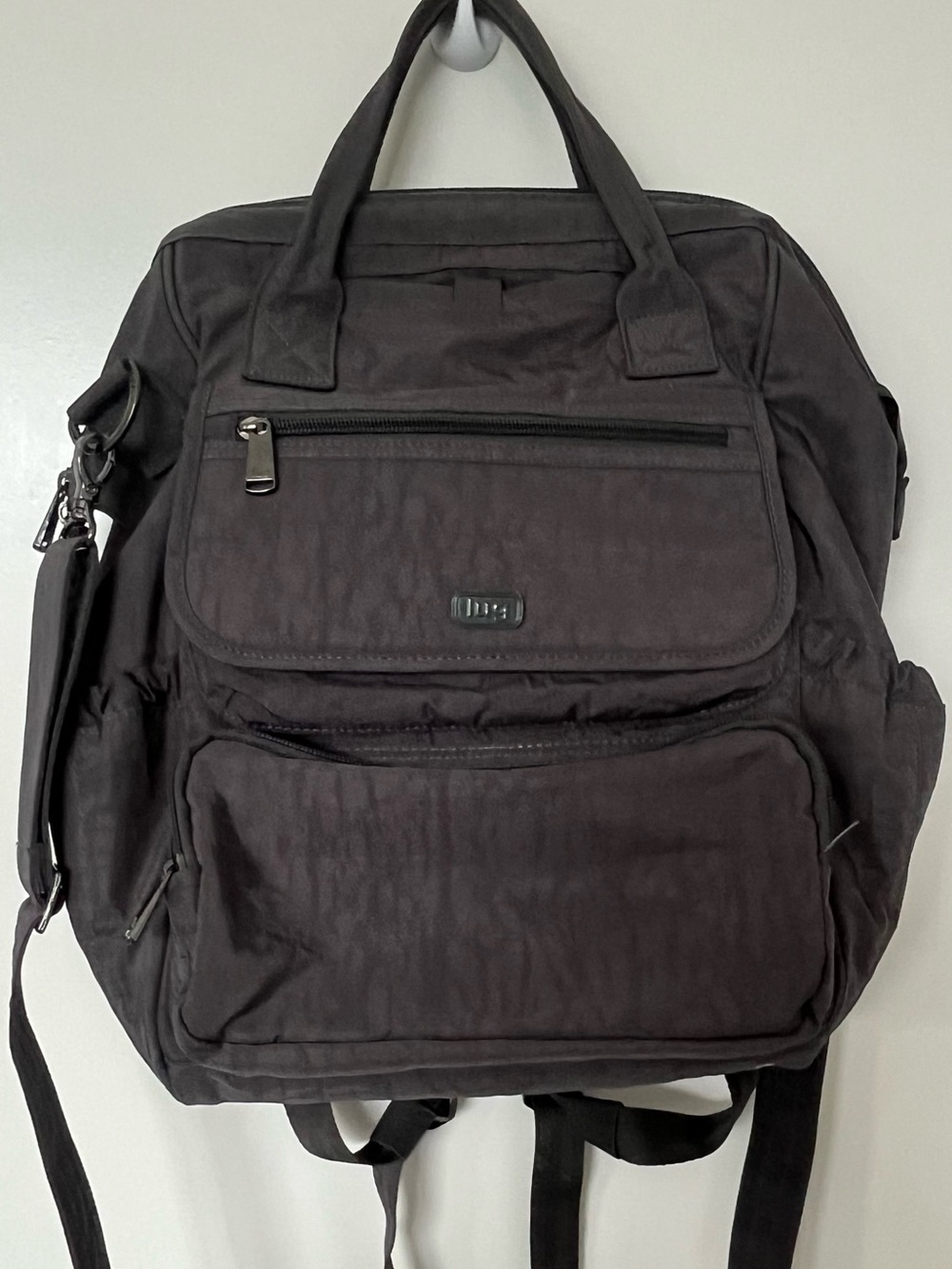 Lug Via 3 in 1 Convertible Backpack Crossbody Travel Tote Nylon Gray